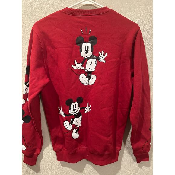 NWOT Disney Mickey Mouse Signature Red Crewneck Sweatshirt XS - Picture 4 of 5